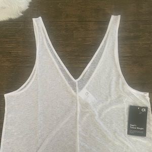 Gap White Tissue Weight Double V-Neck Tank Top